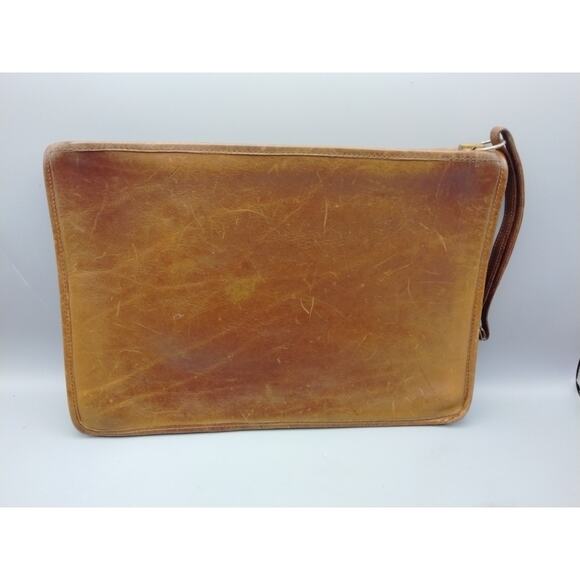 Vintage Coach Womens Tan Leather Inner Pocket Pouch Bag - Picture 1 of 9